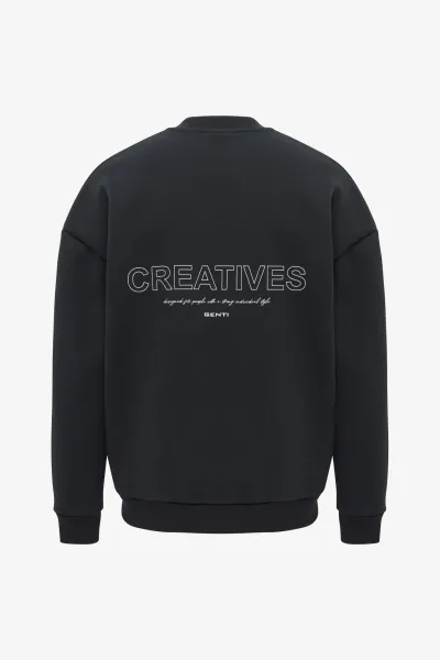 Backprint Sweater | Zwart