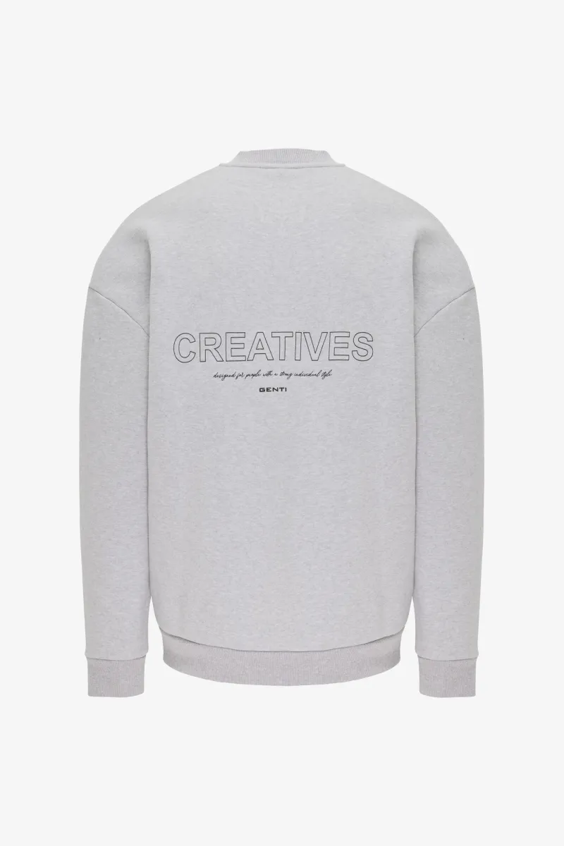 Backprint Sweater | Lichtgrijs