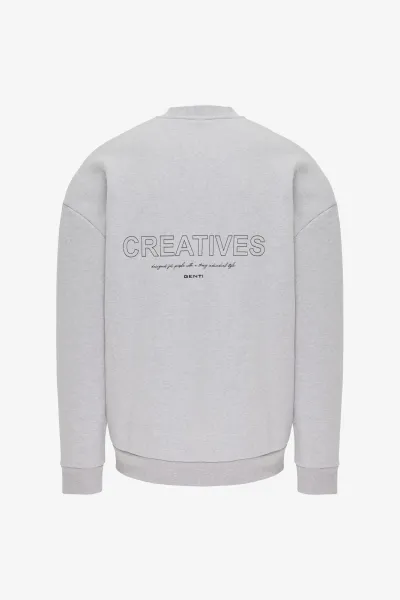 Backprint Sweater | Lichtgrijs