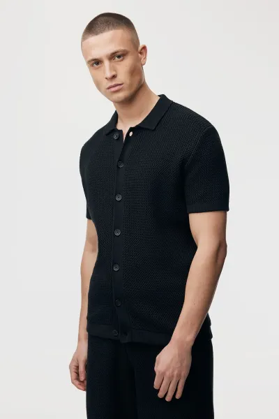 Button Polo | Zwart