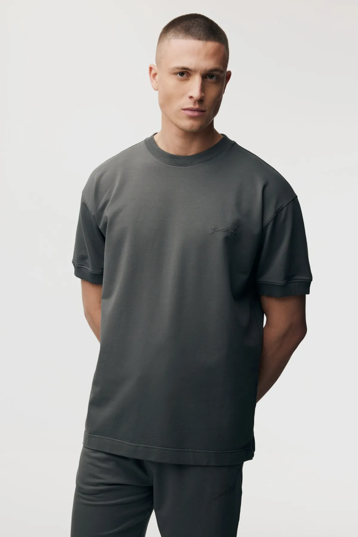 Stretch T-shirt | Donkergrijs