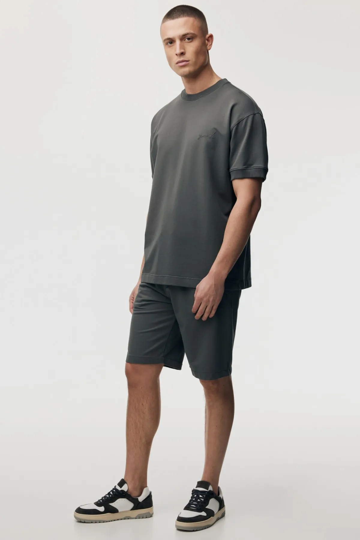 Stretch T-shirt | Donkergrijs