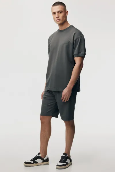Stretch T-shirt | Donkergrijs