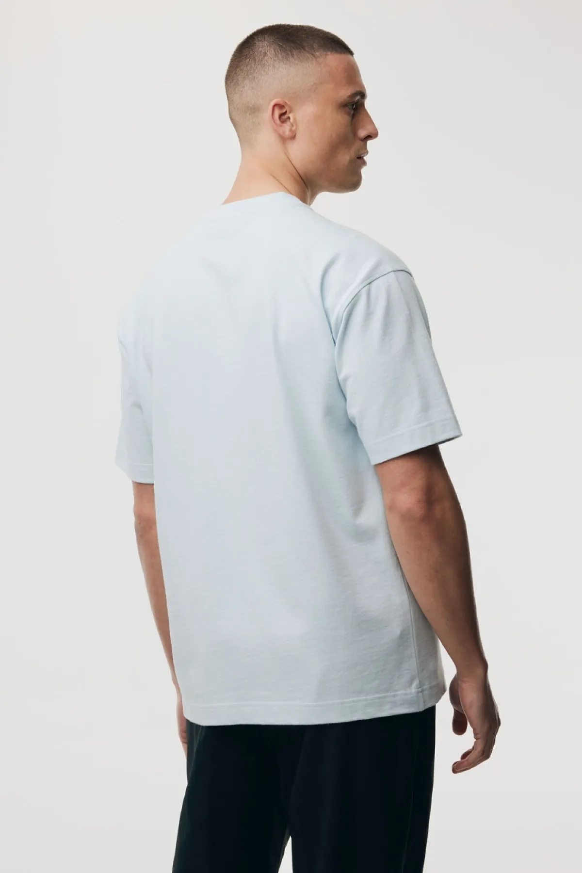 Relaxed fit print T-shirt  | Lichtblauw