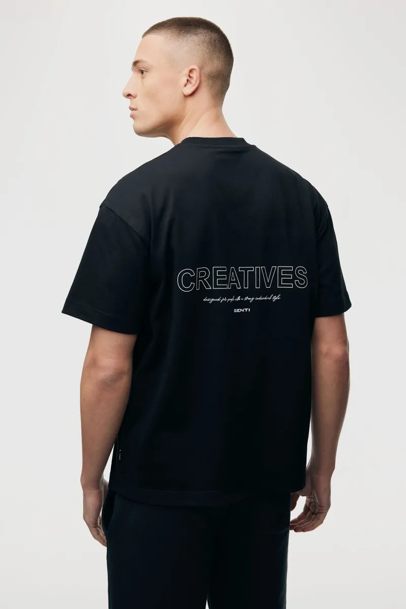 T-shirt Print | Zwart