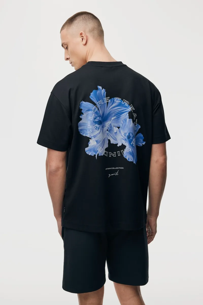 Relaxed fit T-shirt Backprint | Zwart