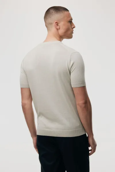 Structuur T-shirt | Beige