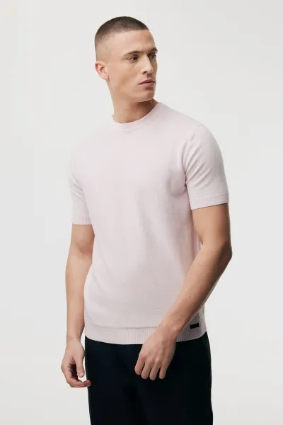 Structuur T-shirt | Roze