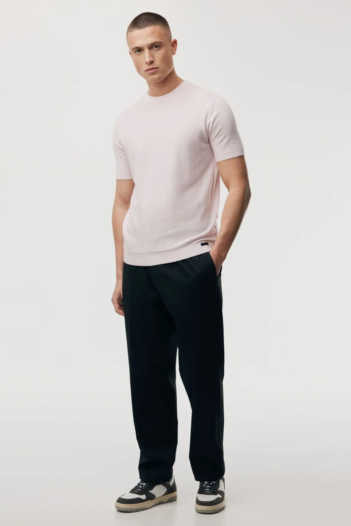 Structuur T-shirt | Roze