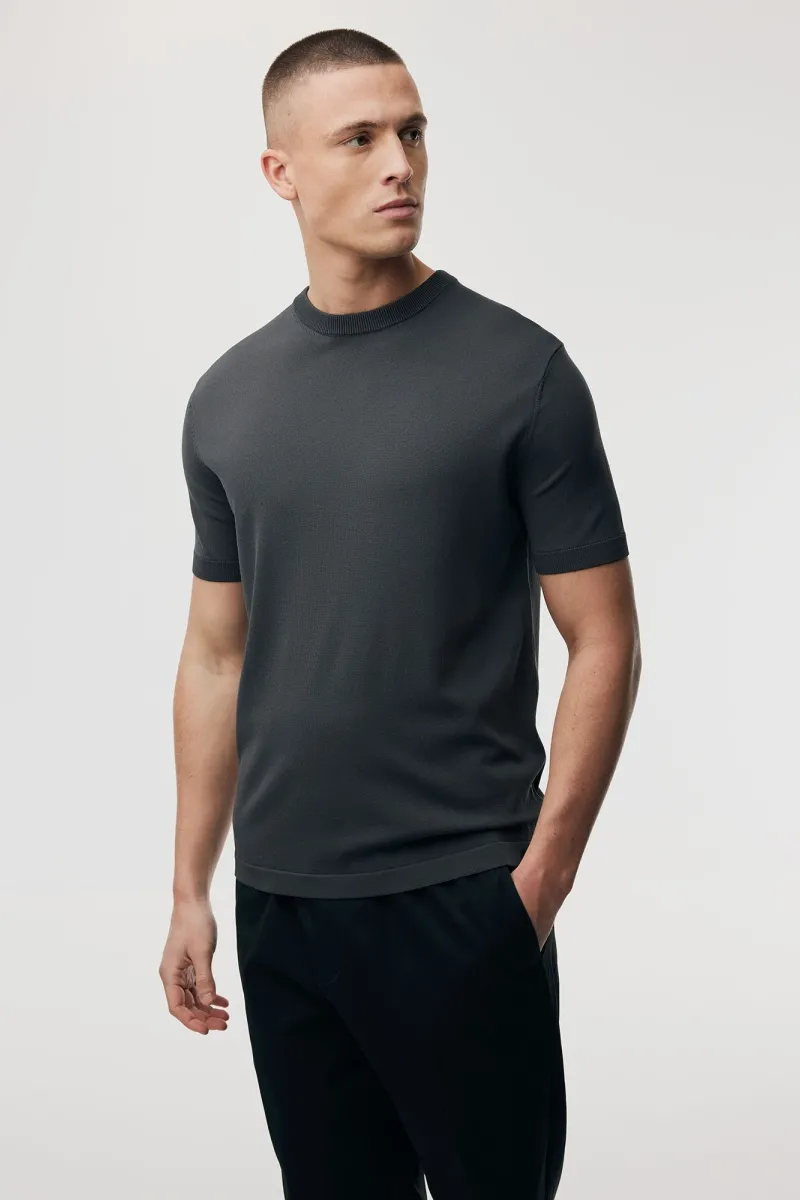 Roundneck T-shirt | Donkergrijs