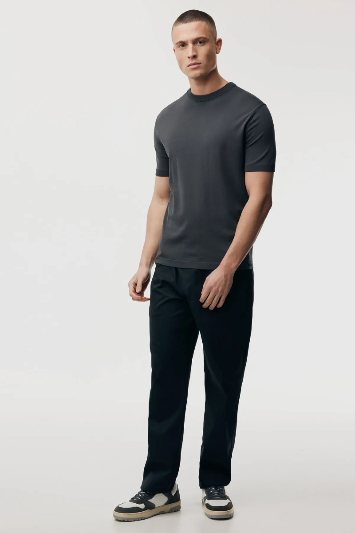 Roundneck T-shirt | Donkergrijs