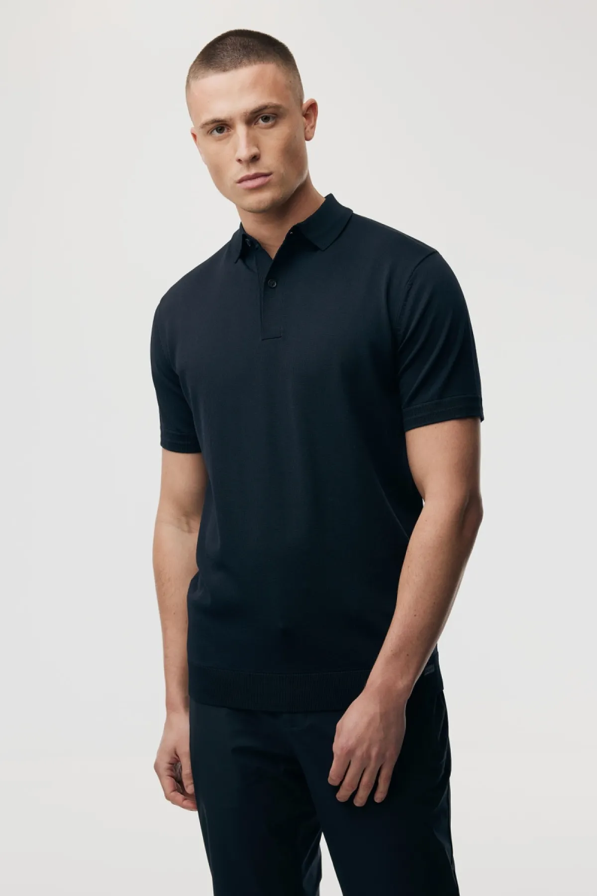 Gebreide Polo | Donkerblauw