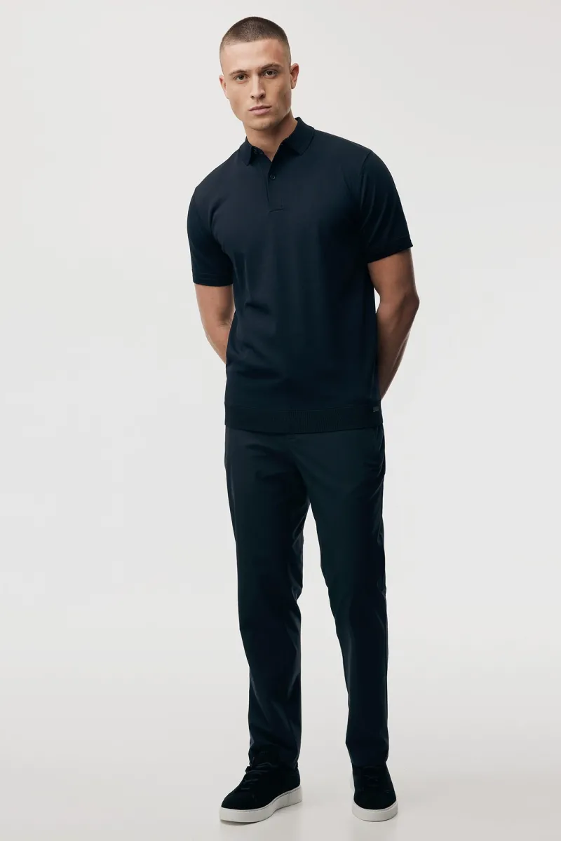 Gebreide Polo | Donkerblauw