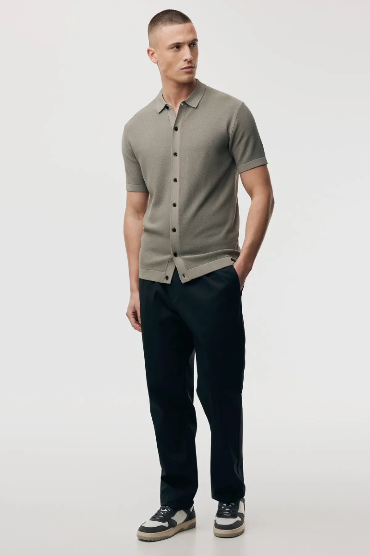 Polo 8-knoops | Bruin