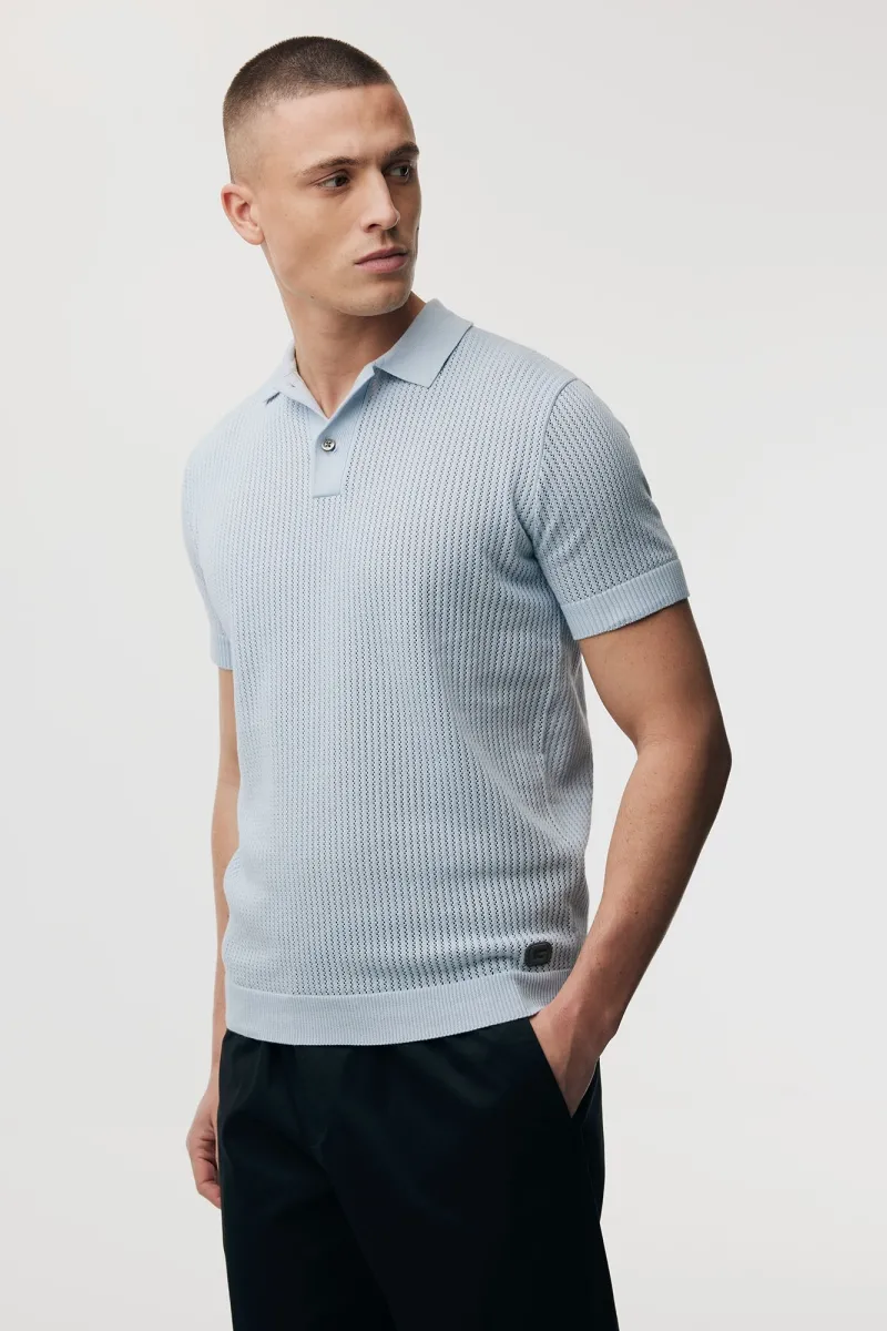 Structuur Polo | Lichtblauw