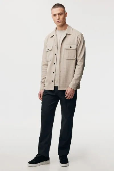 Structuur Overshirt | Beige