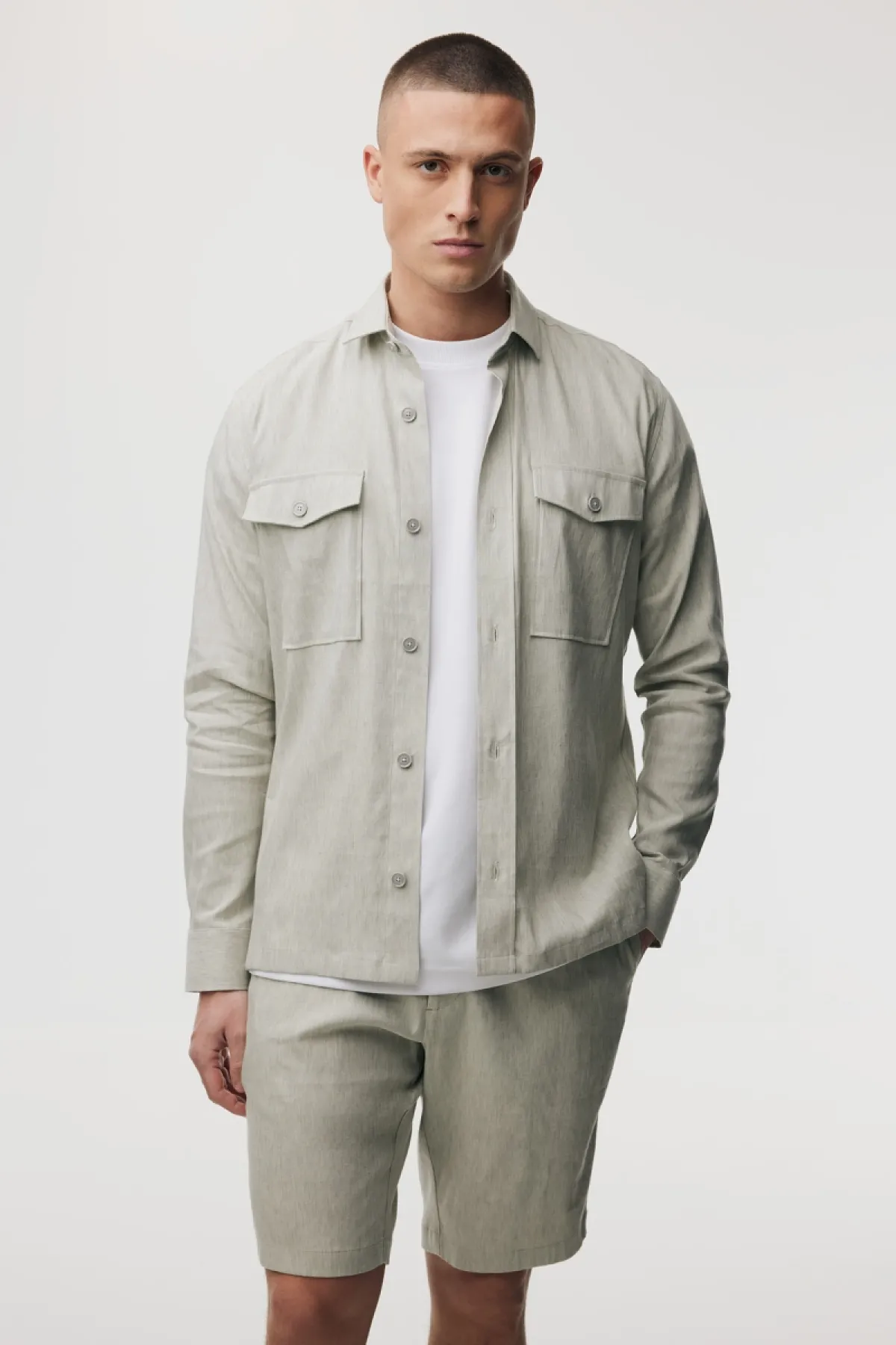 Linnen Overshirt | Lichtgroen