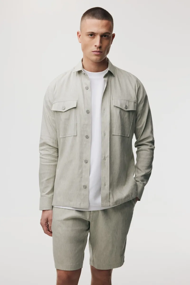 Linnen Overshirt | Lichtgroen