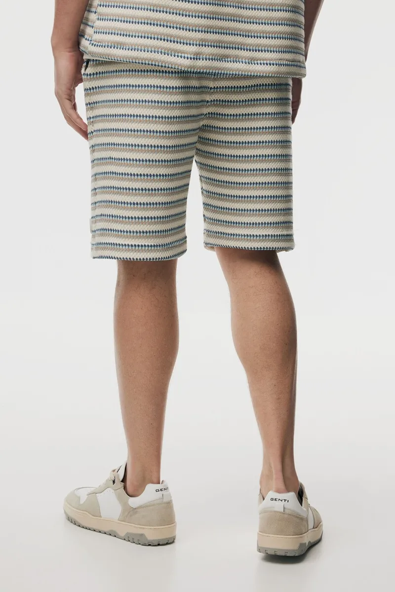 Gestreepte Korte Broek | Beige