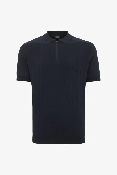 Polo zip | Donkerblauw