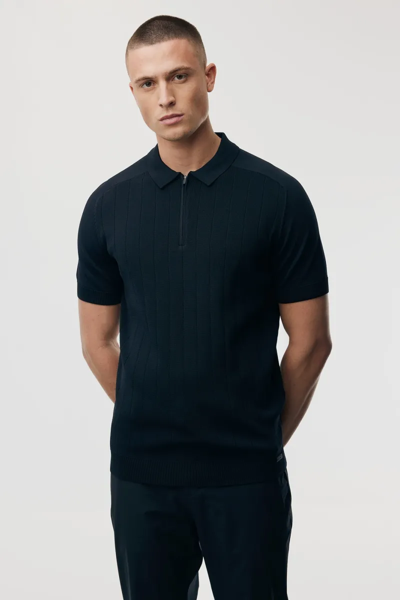 Polo zip | Donkerblauw