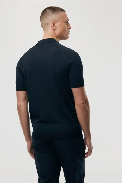 Polo zip | Donkerblauw