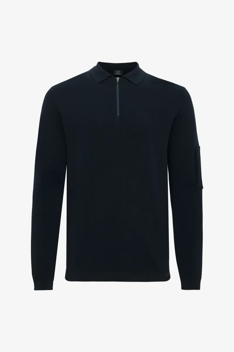 Polo zip | Donkerblauw