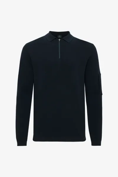 Polo zip | Donkerblauw