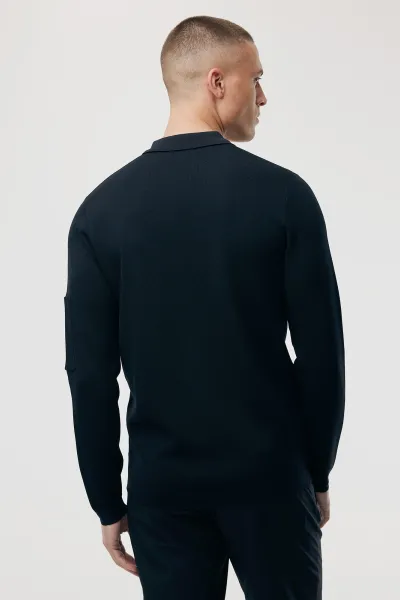 Polo zip | Donkerblauw