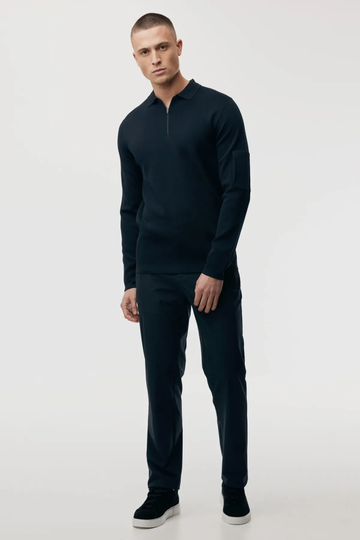 Polo zip | Donkerblauw