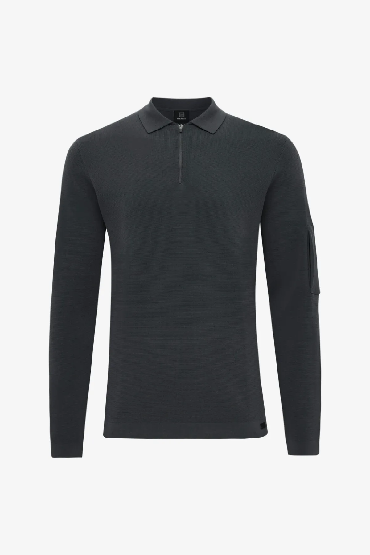 Polo zip | Donkergrijs