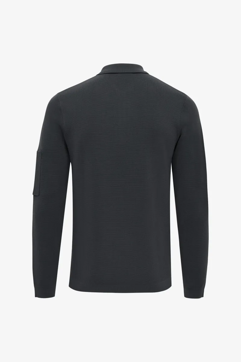 Polo zip | Donkergrijs