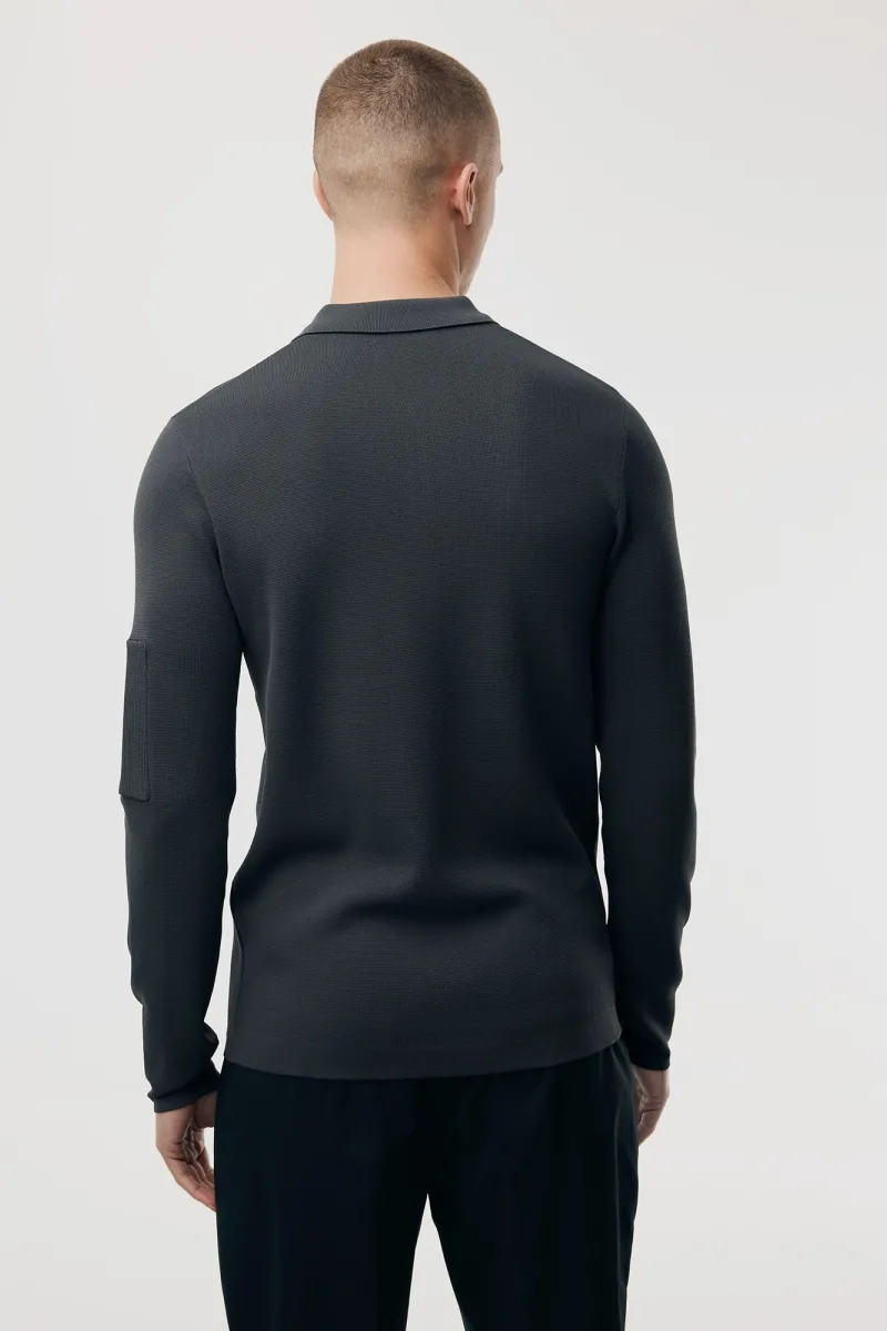 Polo zip | Donkergrijs