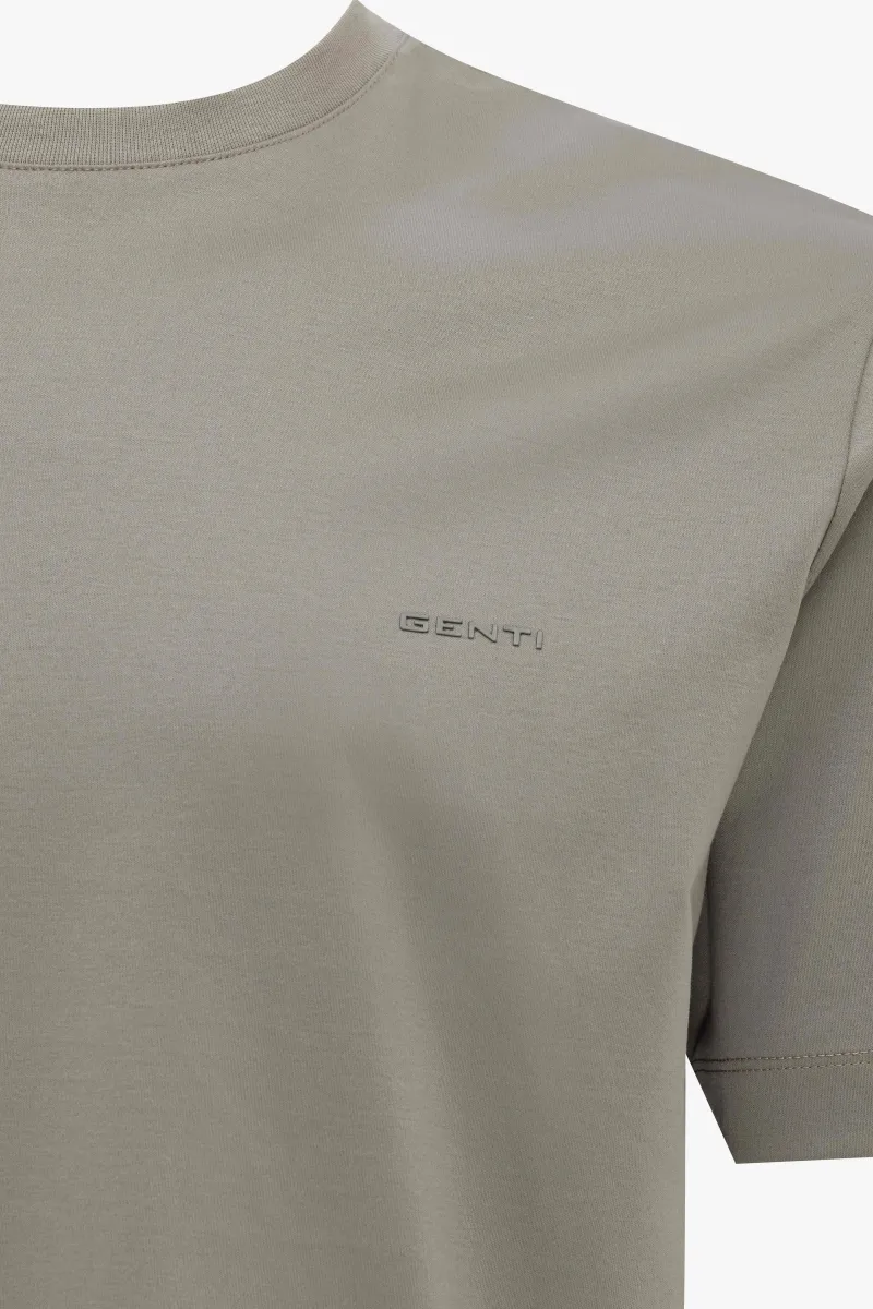 Gemerceriseerd T-shirt | Bruin