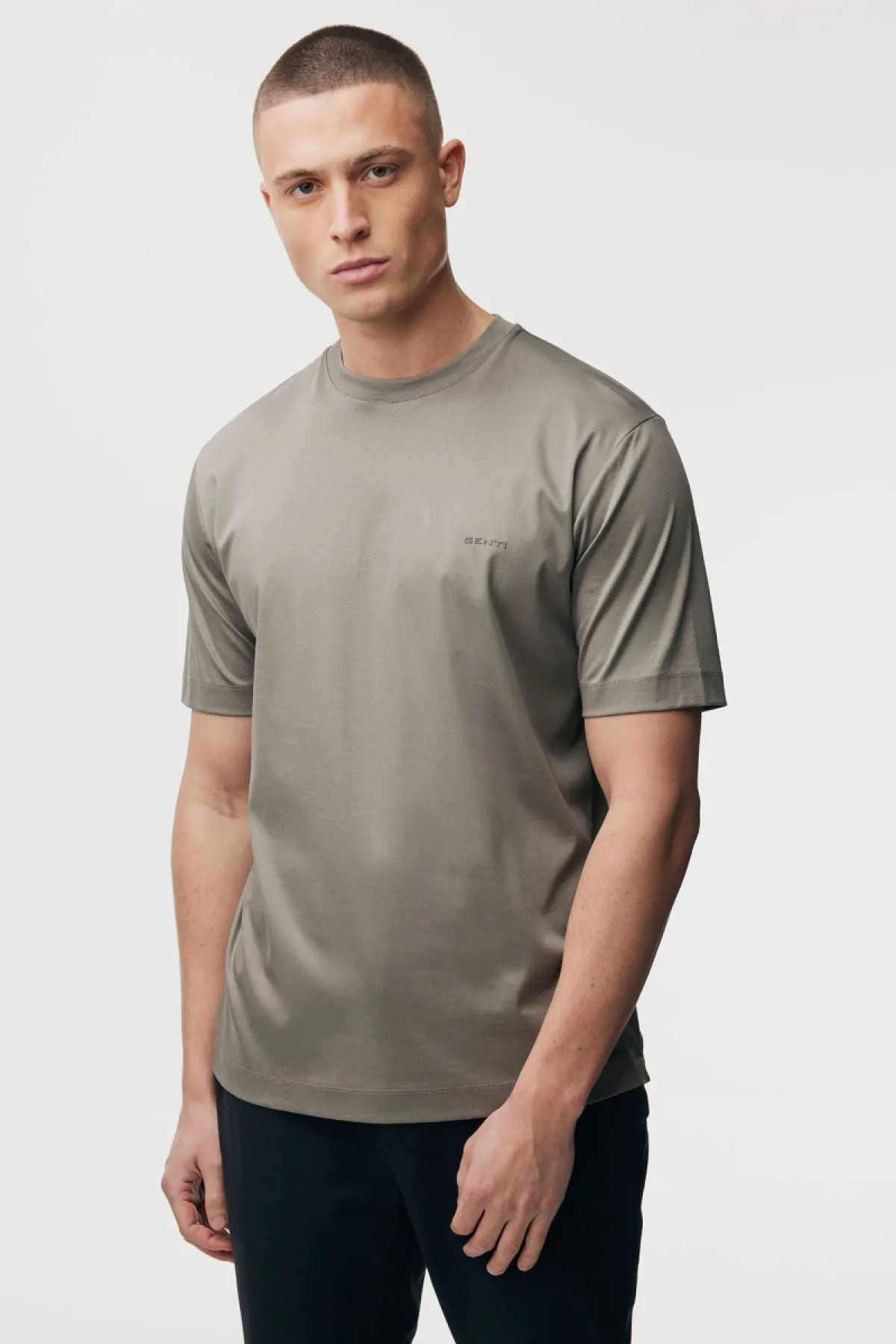 Gemerceriseerd T-shirt | Bruin
