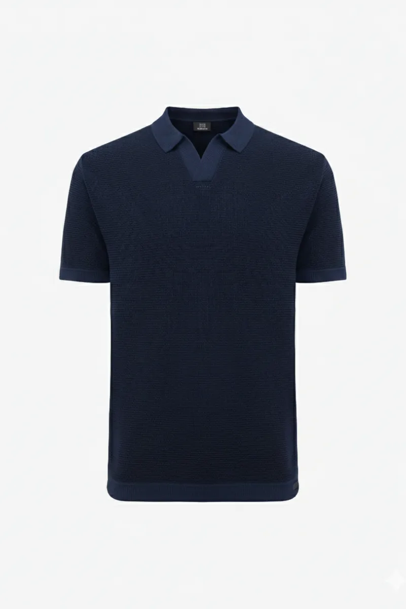 Gebreide Polo | Donkerblauw