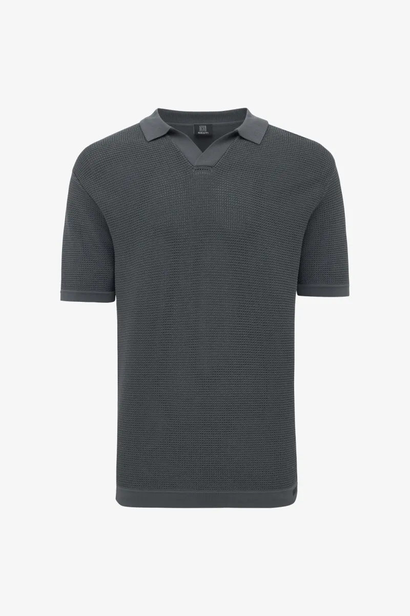 Gebreide Polo | Donkergrijs