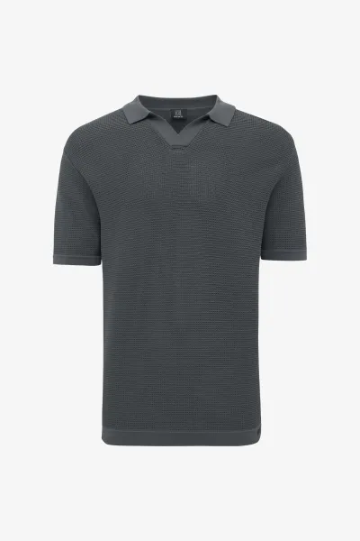Gebreide Polo | Donkergrijs