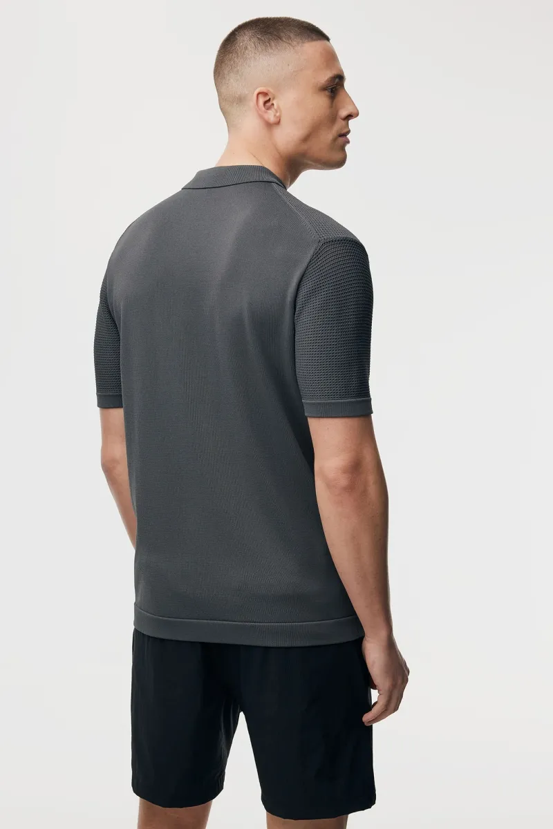 Gebreide Polo | Donkergrijs