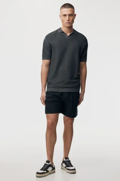 Gebreide Polo | Donkergrijs