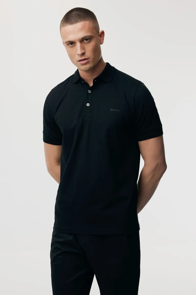 Polo met 3 knopen | Zwart