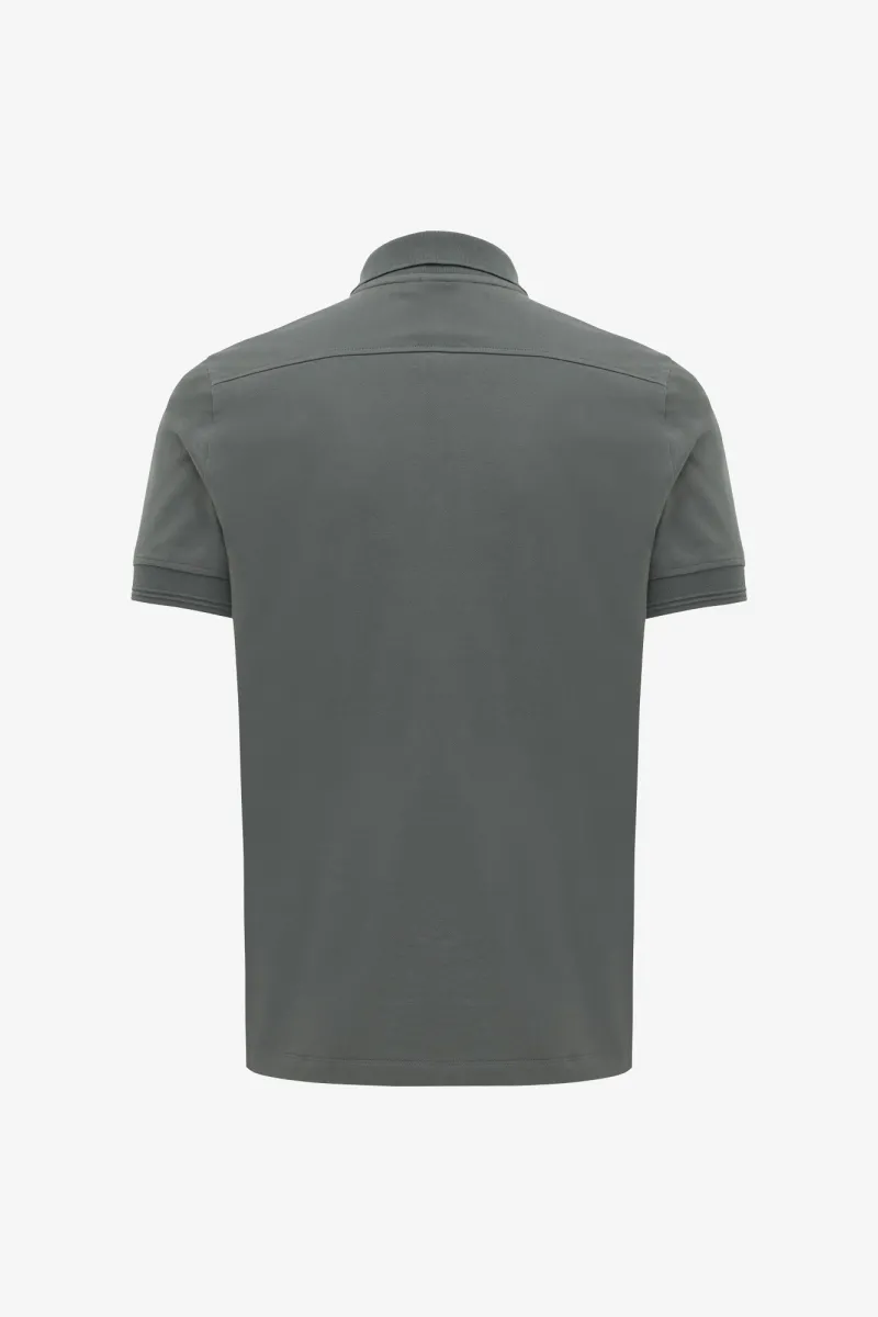 Polo met 3 knopen | Donkergrijs