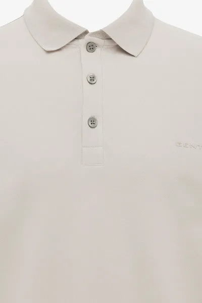 Polo met 3 knopen | Beige