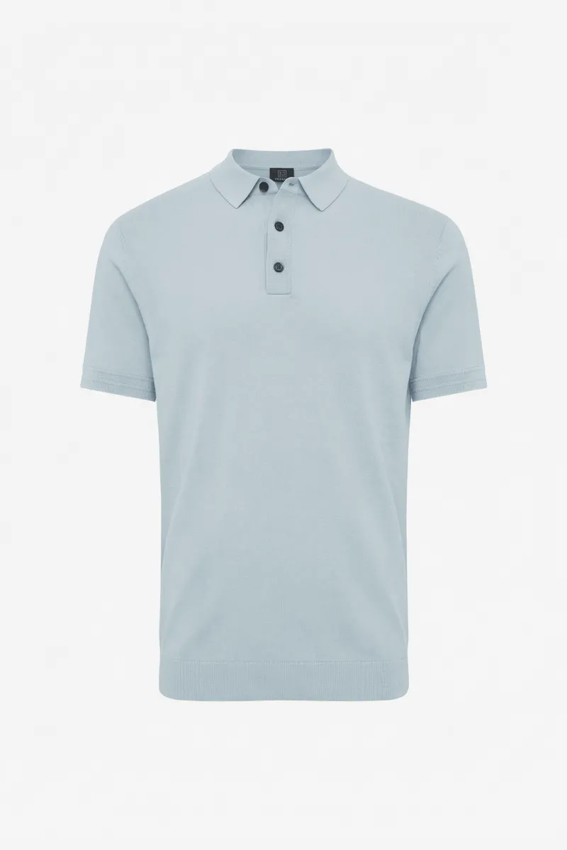 Gebreide Polo | Lichtblauw