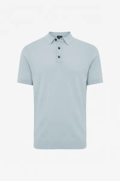 Gebreide Polo | Lichtblauw