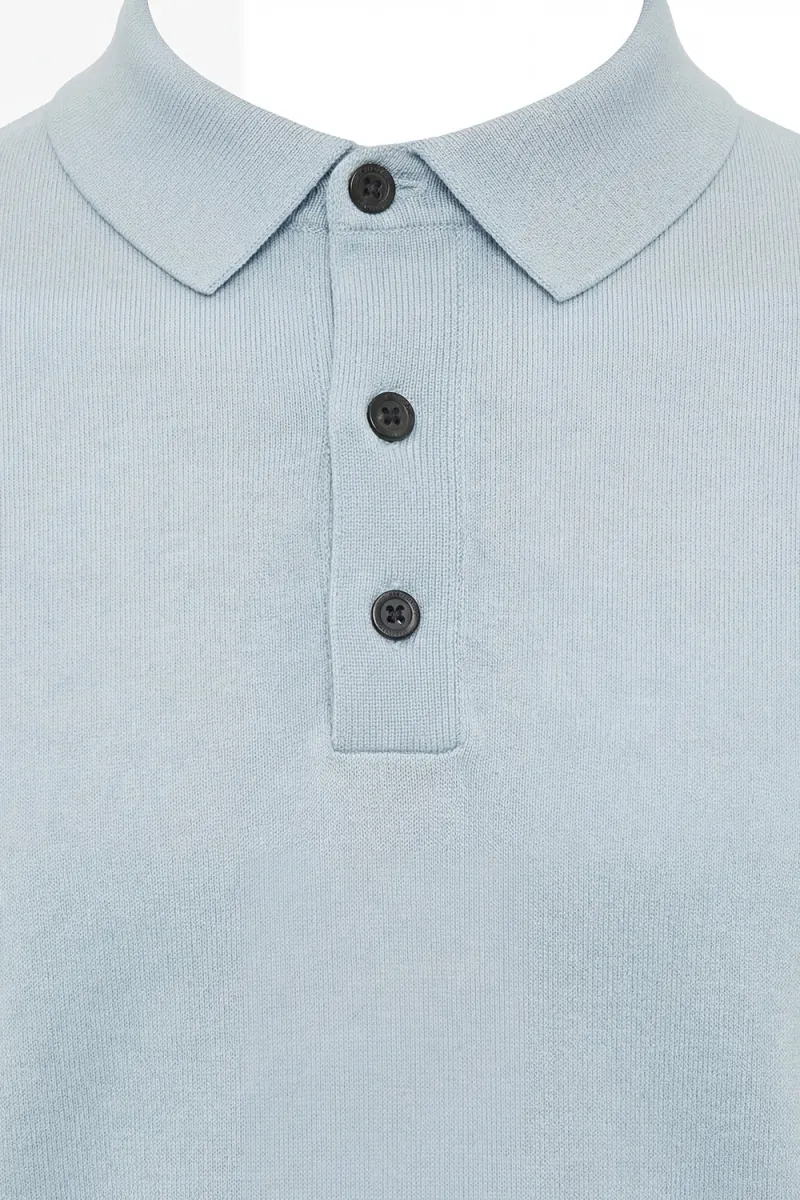 Gebreide Polo | Lichtblauw