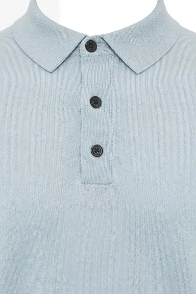 Gebreide Polo | Lichtblauw