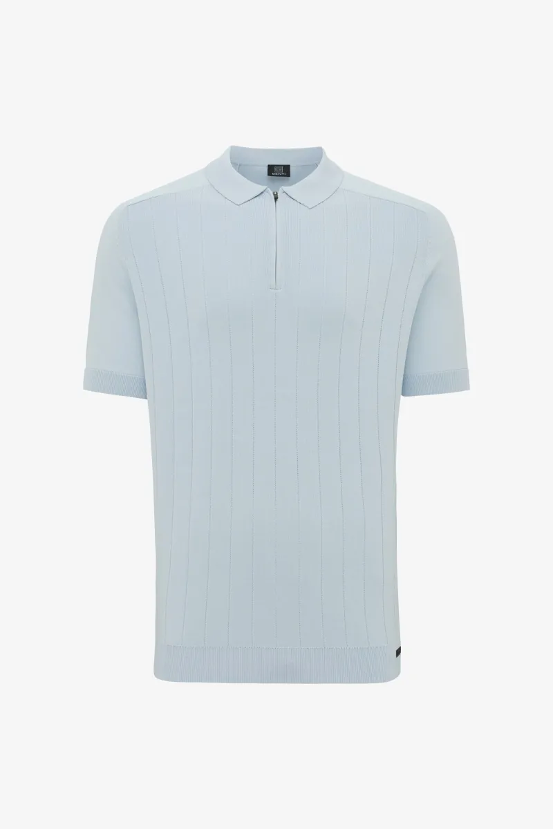 Polo zip | Lichtblauw