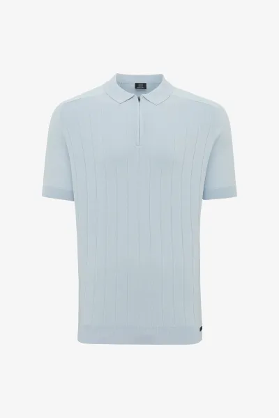 Polo zip | Lichtblauw