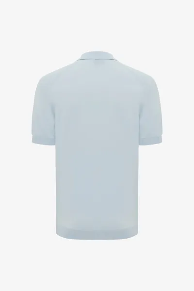 Polo zip | Lichtblauw